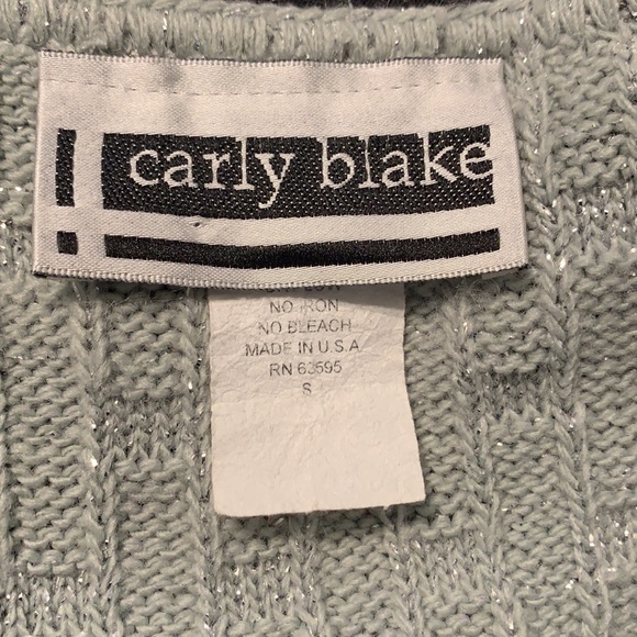 VINTAGE 80s Metallic Silver Basket Weave Woven Sweater - Picture 7 of 9